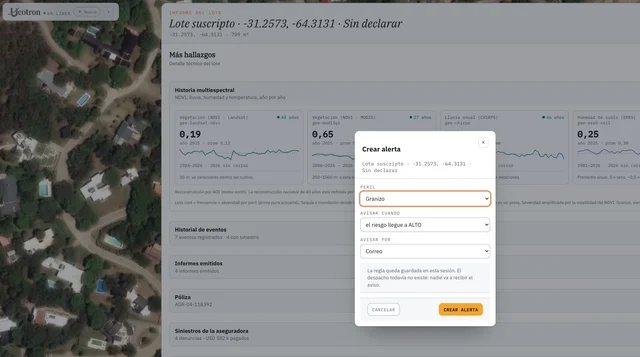 Configuração de uma regra de alerta por perigo e nível de risco